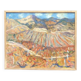 Old painting signed Oil on canvas “In Crimea” dimension: height -52cm- width -63cm-