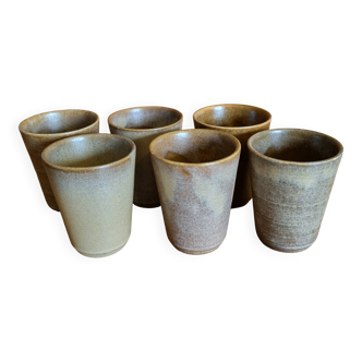 Set of 6 stoneware cups from Digoin.