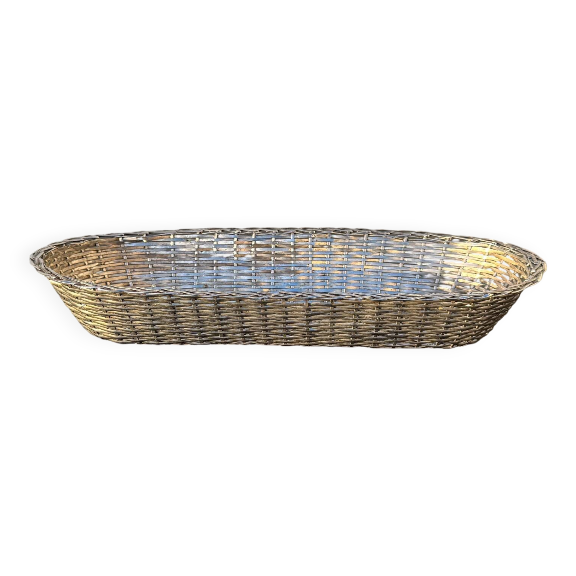 Silver-plated metal bread basket