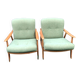 Fauteuils scandinaves bois blond vintage Années 60