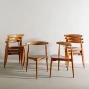 Set of Eight Danish Mid Century Heart Dining Chairs by Hans J Wegner, 1950s