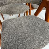 1960s set of 8 Compass teak dining chairs by Kai Kristiansen for Schou Andersen Møbelfabrik