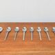 Cuillères métalliques minimalistes danoises du milieu du siècle, années 1960, lot de 10