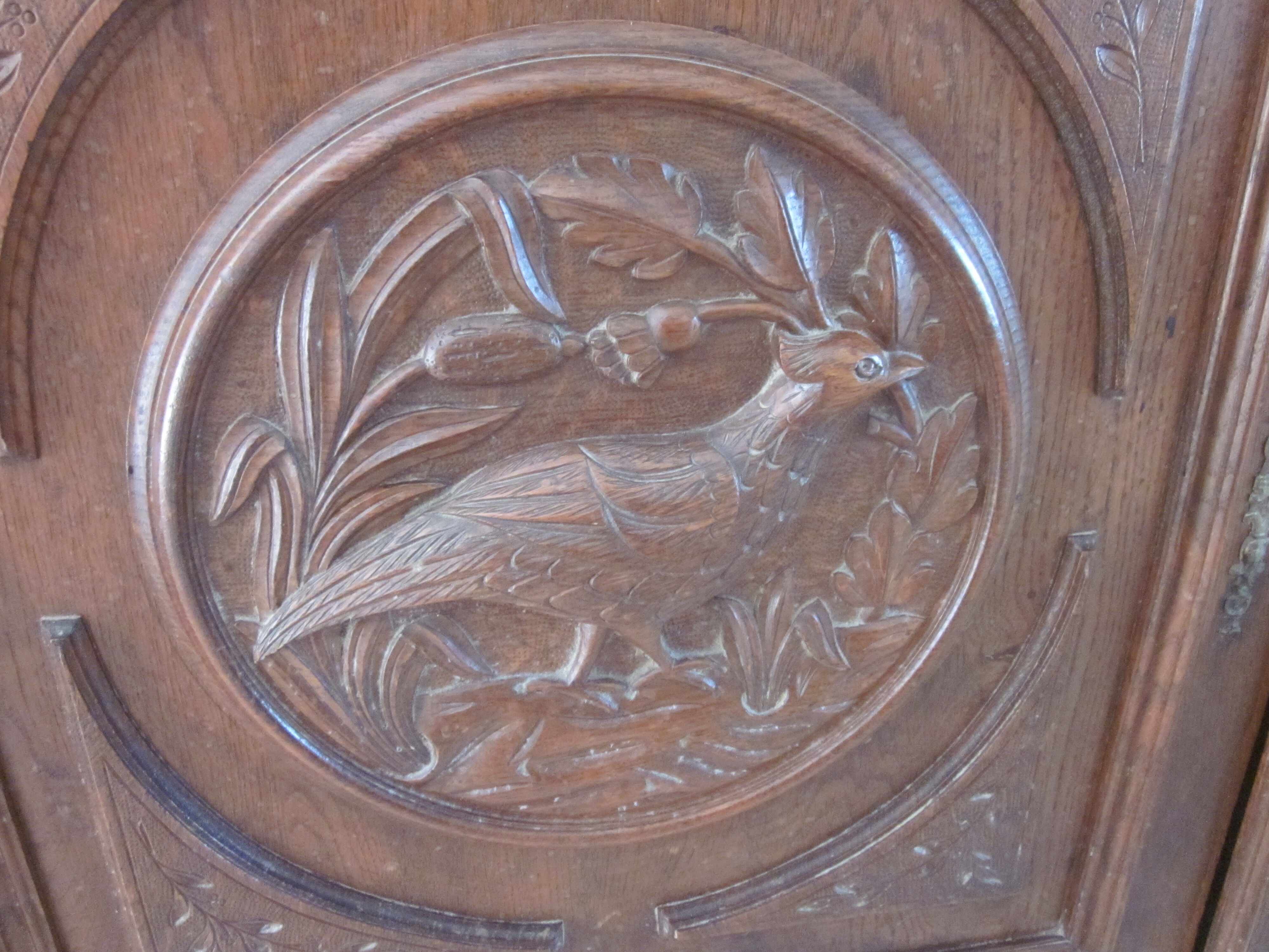 Pair of old carved wooden door