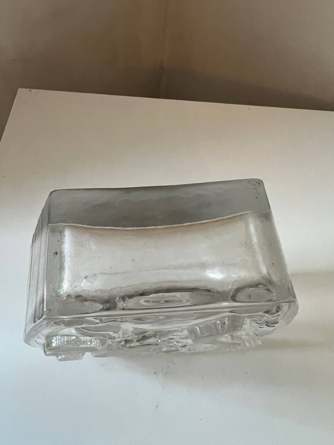 Moulded glass vase with Cubist portrait decoration, modern, 1970.