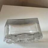 Moulded glass vase with Cubist portrait decoration, modern, 1970.