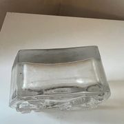 Moulded glass vase with Cubist portrait decoration, modern, 1970.