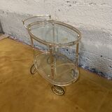 Glass and metal serving trolley, 1960s