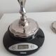 Pair of silver-plated metal candlesticks