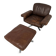 Vintage 70s brown leather ottoman chair design DE SEDE DS-31