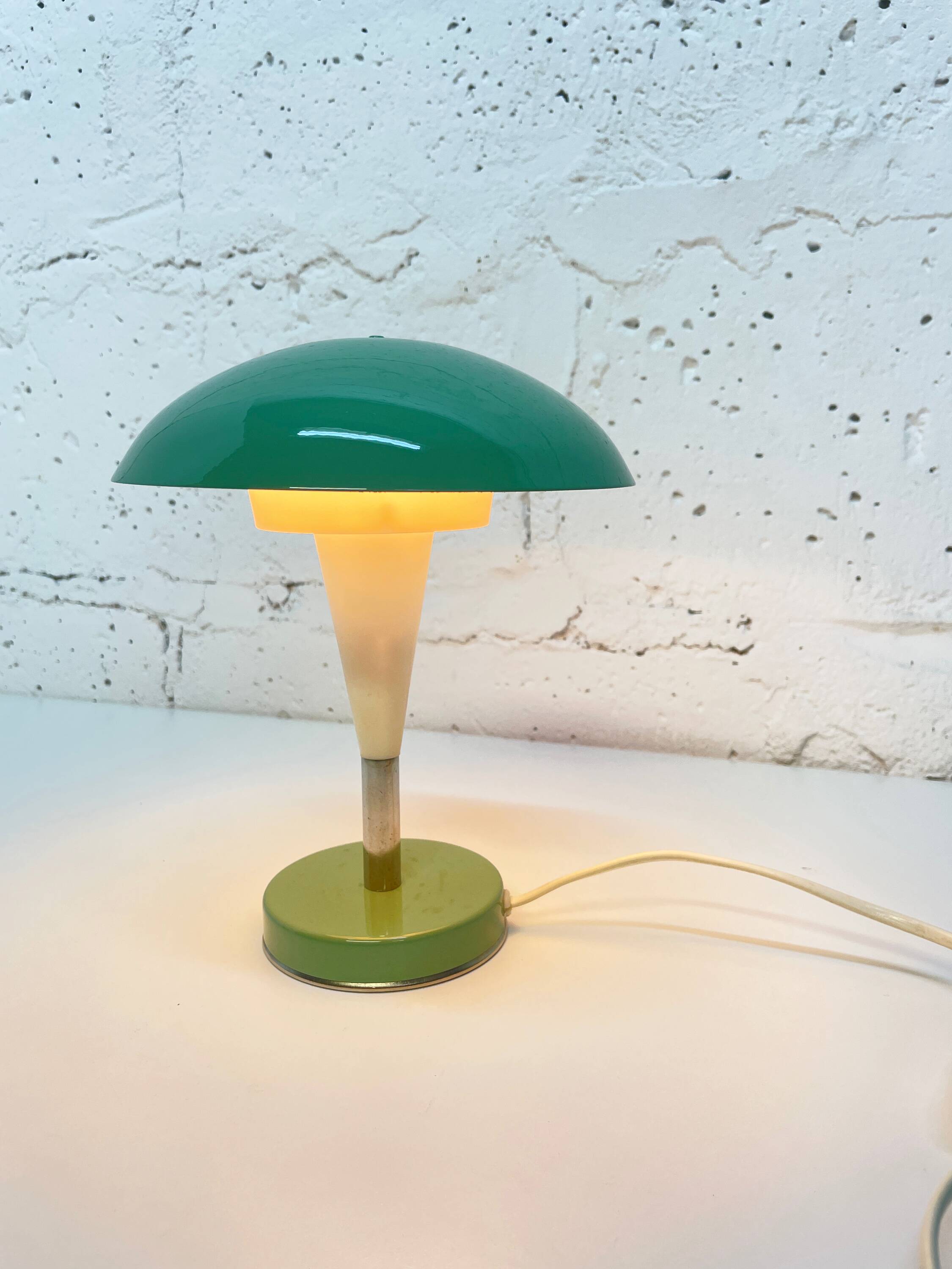 Green mushroom lamp, type Ln-8, Zaos, 1970s