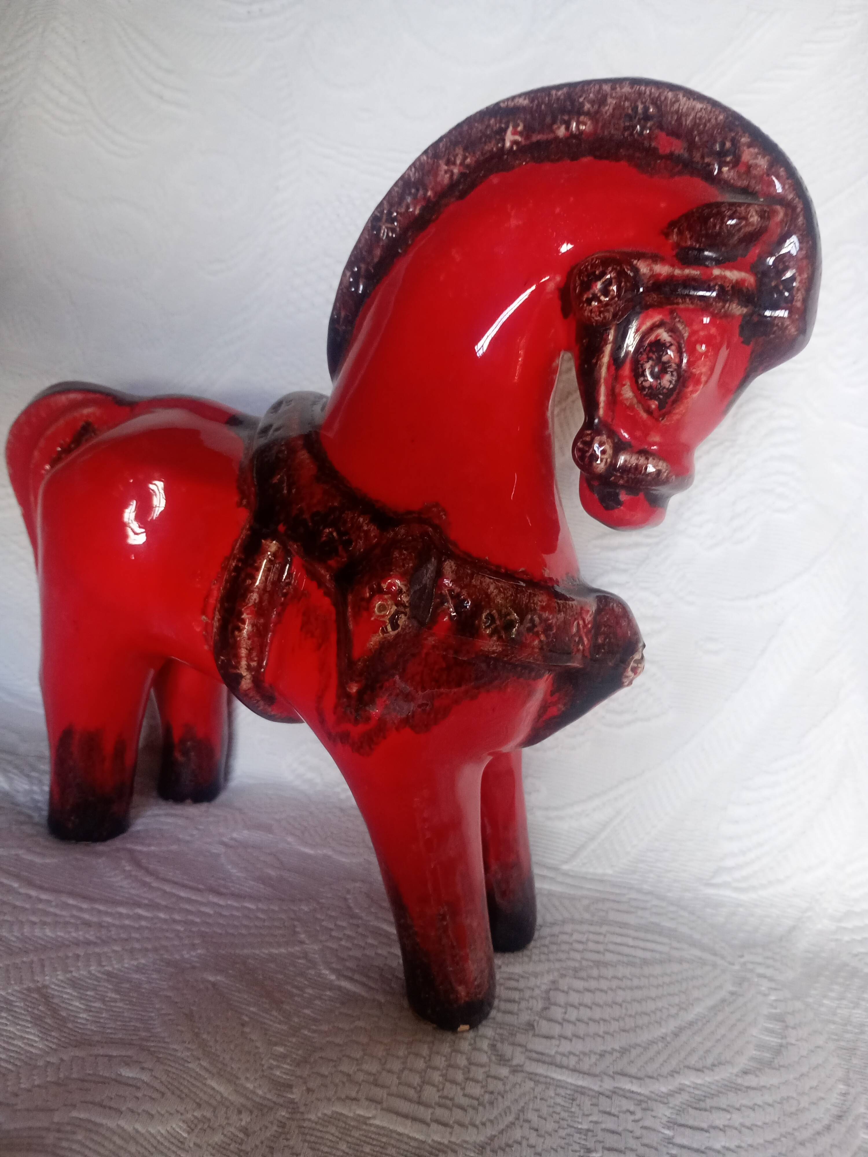 Bitossi - Aldo Londi - Red Roman Horse - glazed ceramic