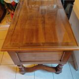 Bureau style ancien avec plaque de verre