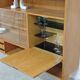 Buffet Vaisselier en bois blond Libena , ex Tchécoslovaquie 1970