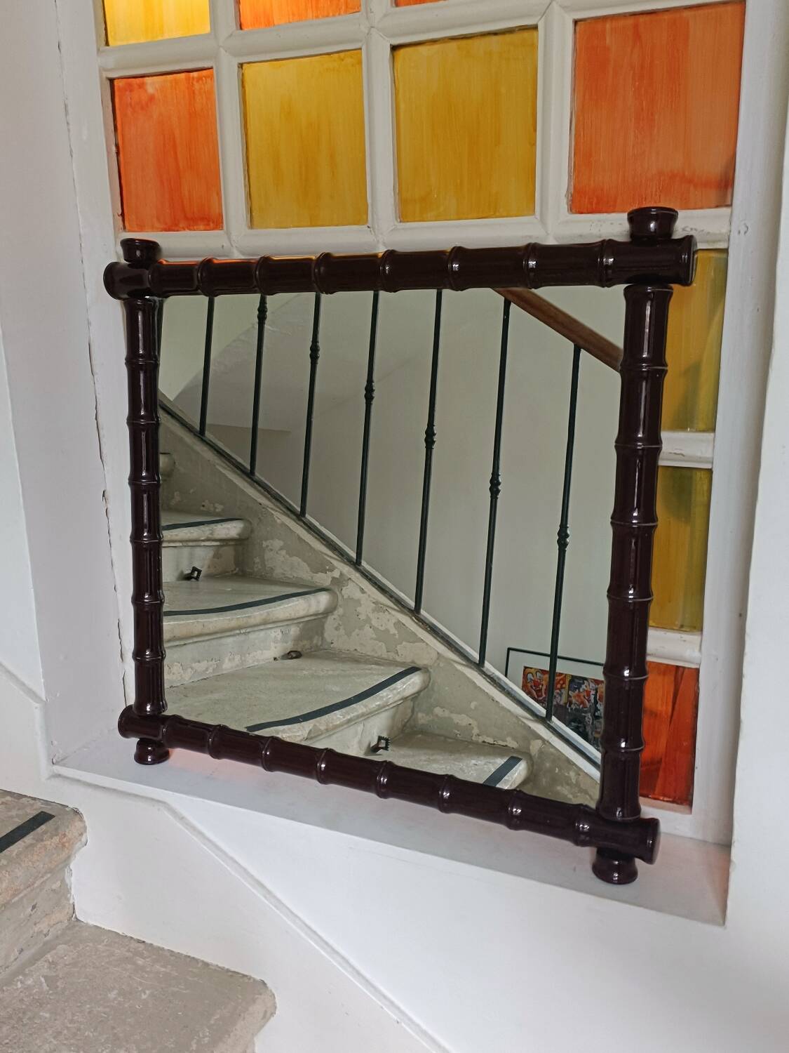 Vintage bamboo style mirror