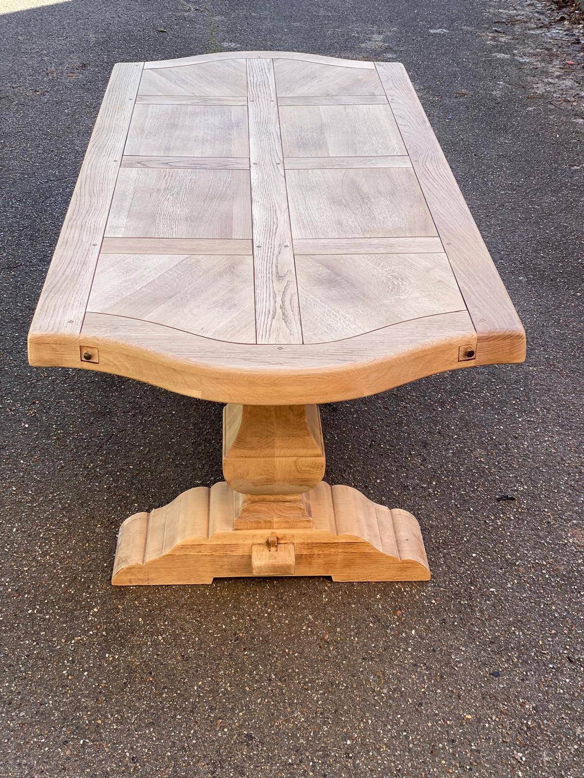 Renovated extendable monastery dining table in solid oak 220-300cm