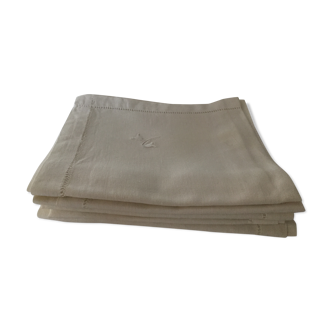 Set of 12 cotton napkins embroidered