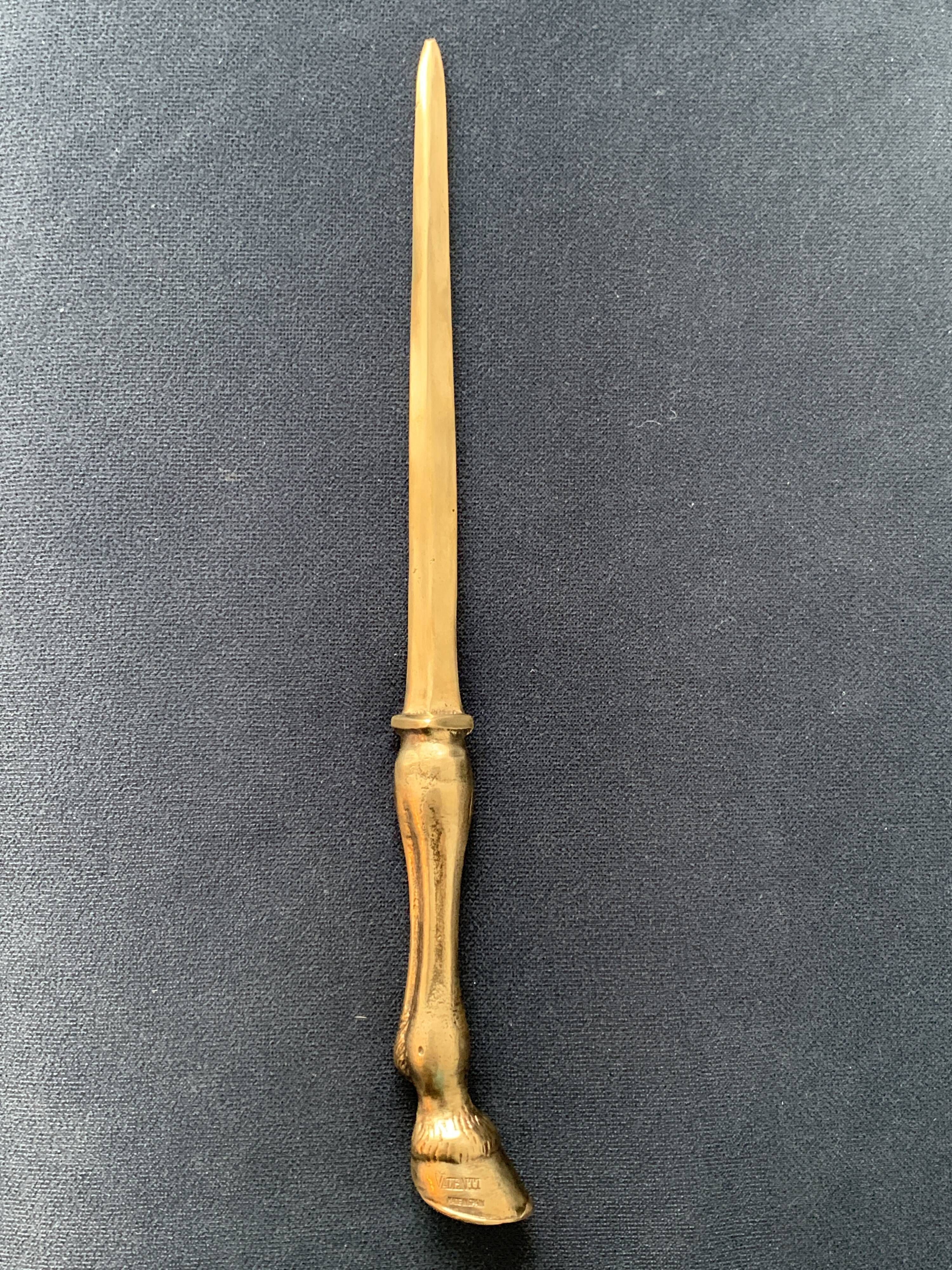 Valenti bronze paper cup or zoomorphic letter opener, horse leg, 1960