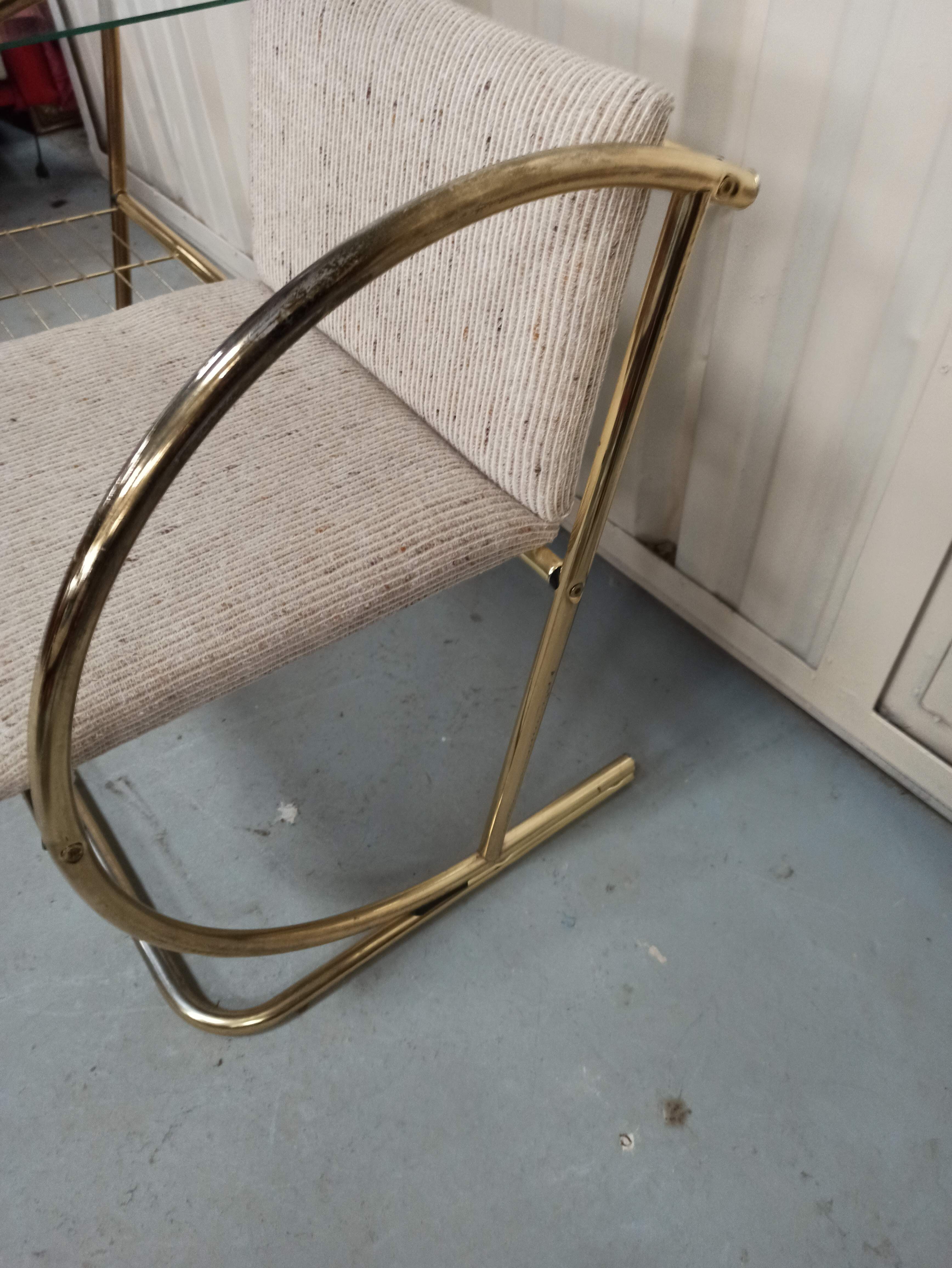 Bench armchair furniture chrome gold 70s