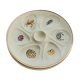 Lot de 3 assiettes à huîtres/crustacés
