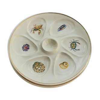 Lot de 3 assiettes à huîtres/crustacés