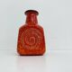 Scheurich West Germany Bay ceramic vase orange with blue fossils, 1970s