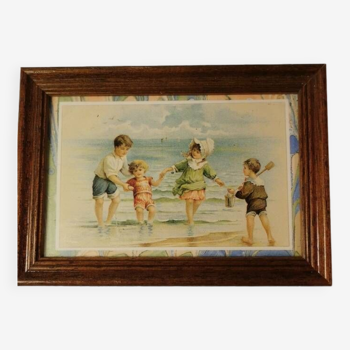 Charming frame of children spring bathing