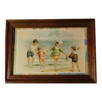 Charming frame of children spring bathing