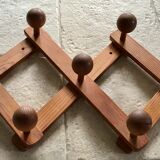 80's wooden extendable patère