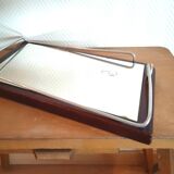 Mirror top free form wood and metal 60s
