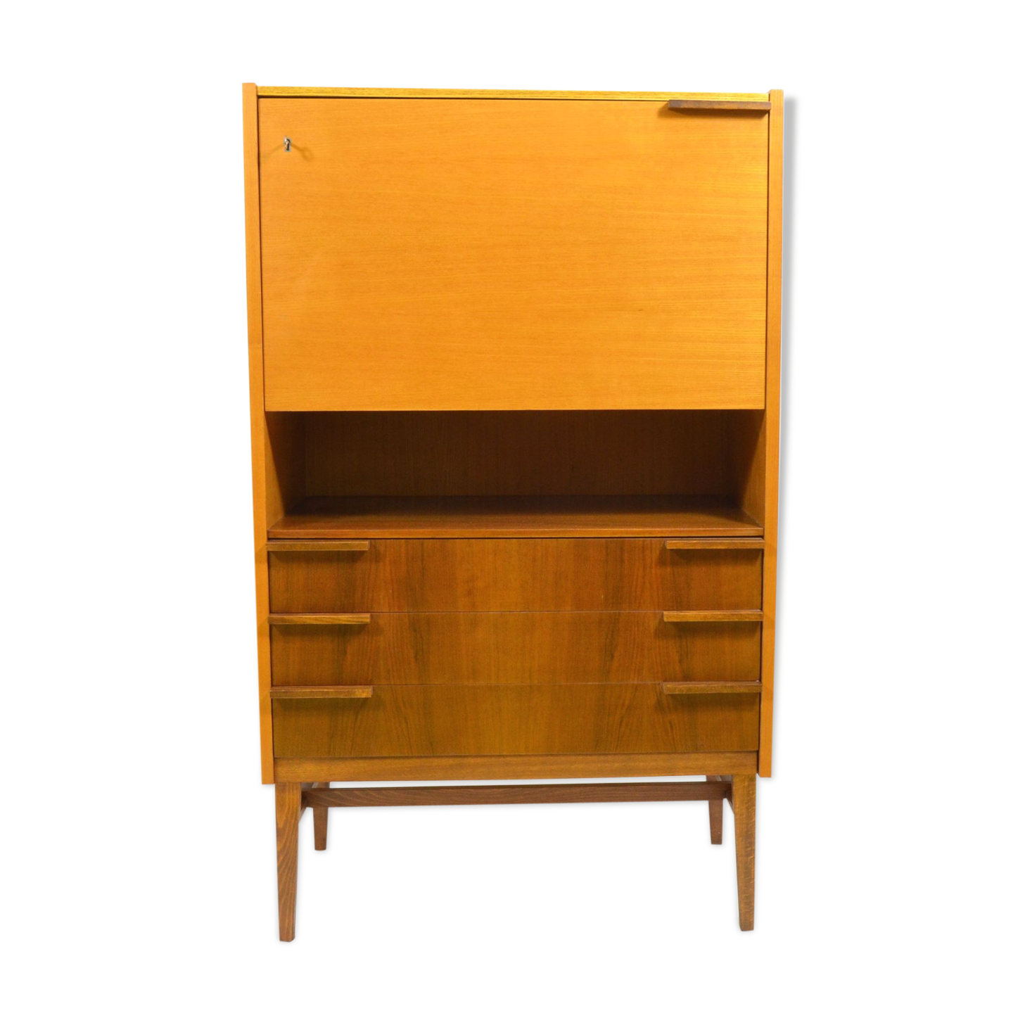 Cabinet in ash and walnut veneer by František Mezulánik - 1970s