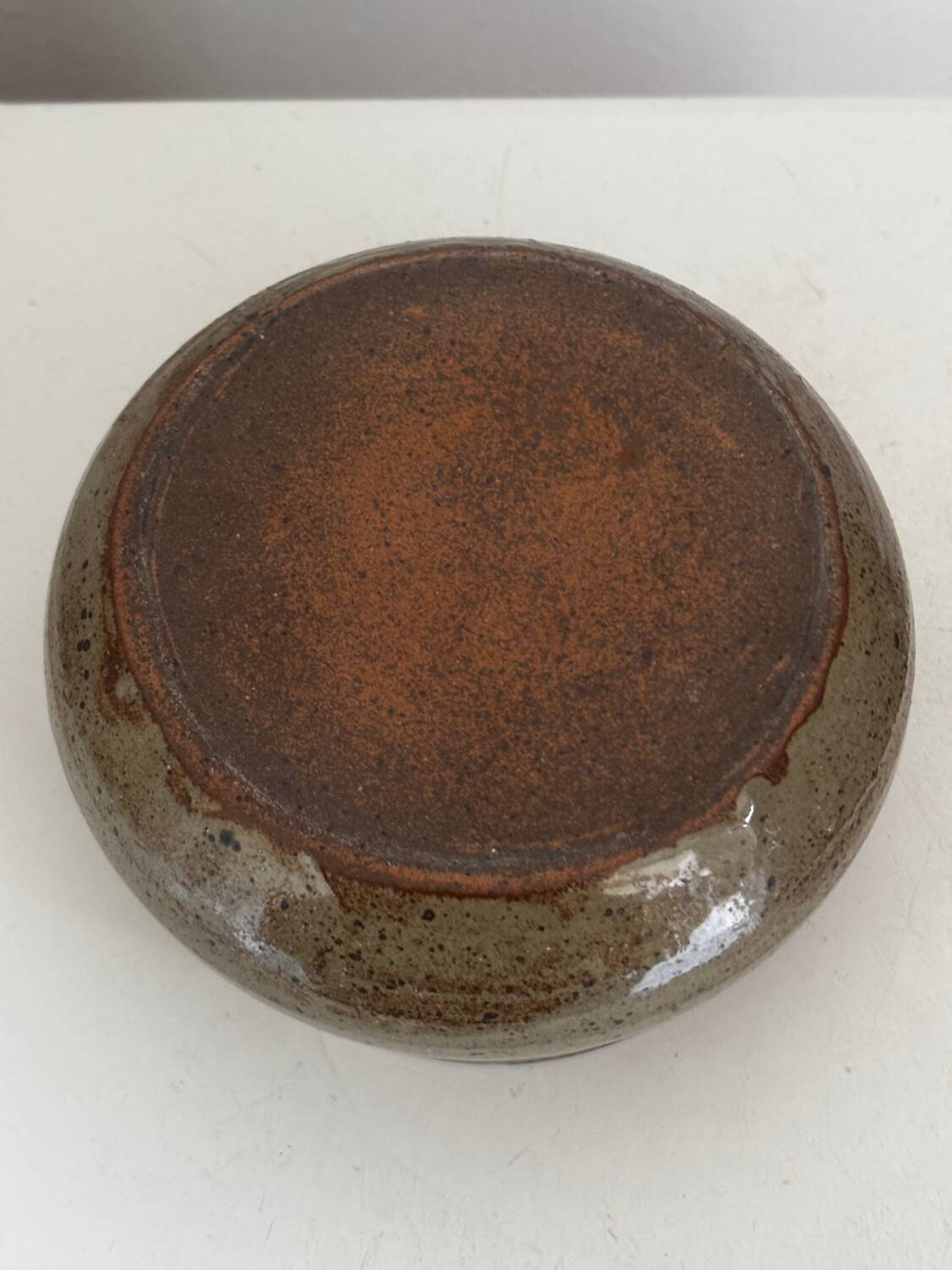 Glazed pottery water butter dish