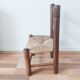 Vintage children's chair in wood and straw, made in France