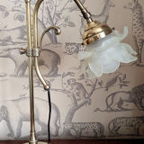 Brass table lamp and glass paste