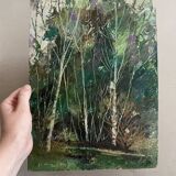 Huile sur panneau ancienne, 1951