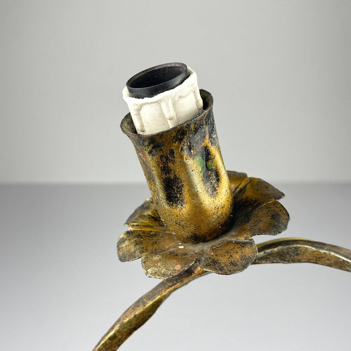 Brutalist metal wall lamp by Salvino Marsura, Italy, 1960s.