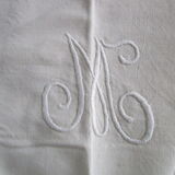 Old sheet 340x220cm - monogrammed ML