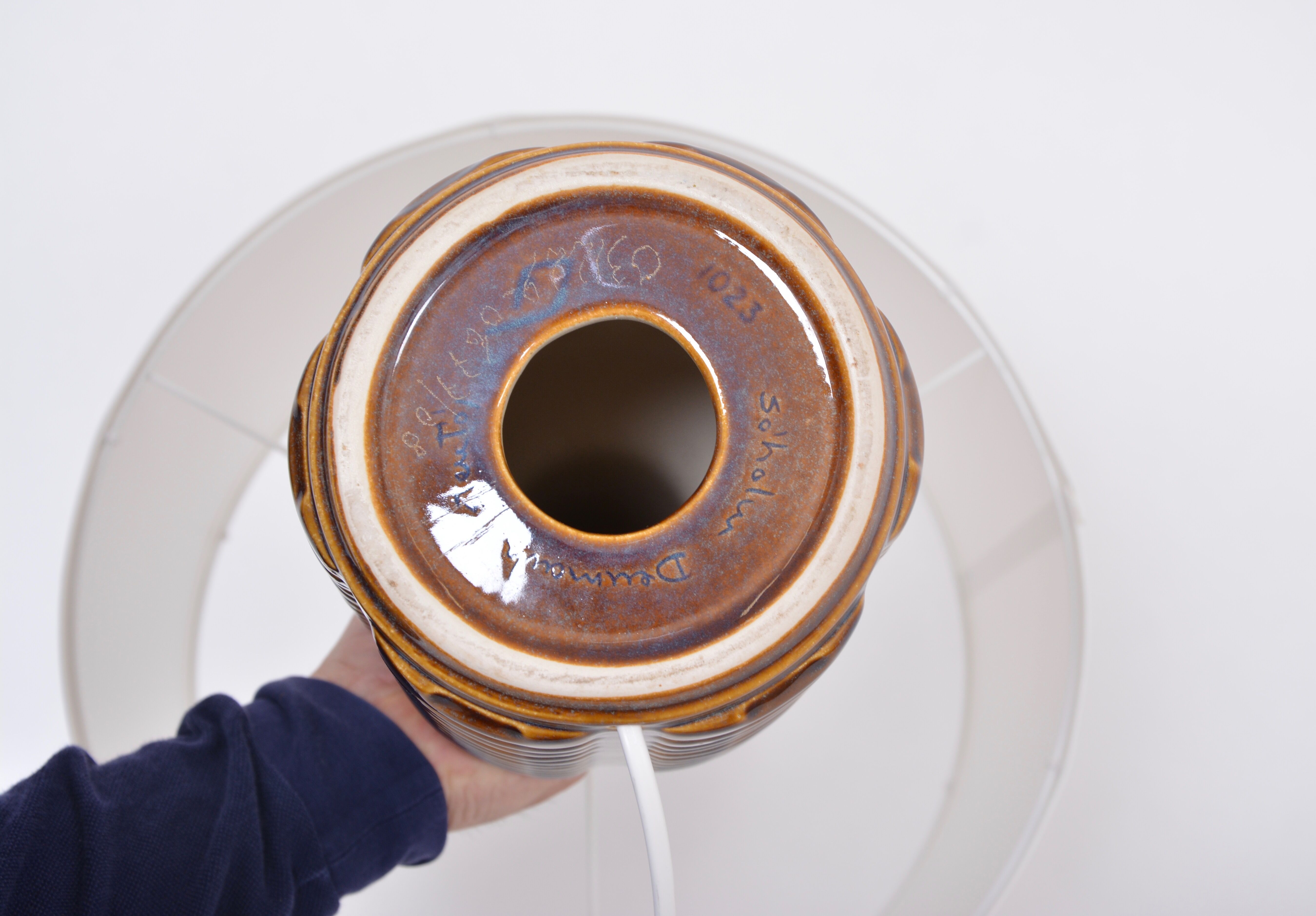 Lampe de table en céramique modèle 1023 par Einar Johansen pour Soholm