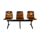 Suite de 3 chaises bois sur poutre Mullca
