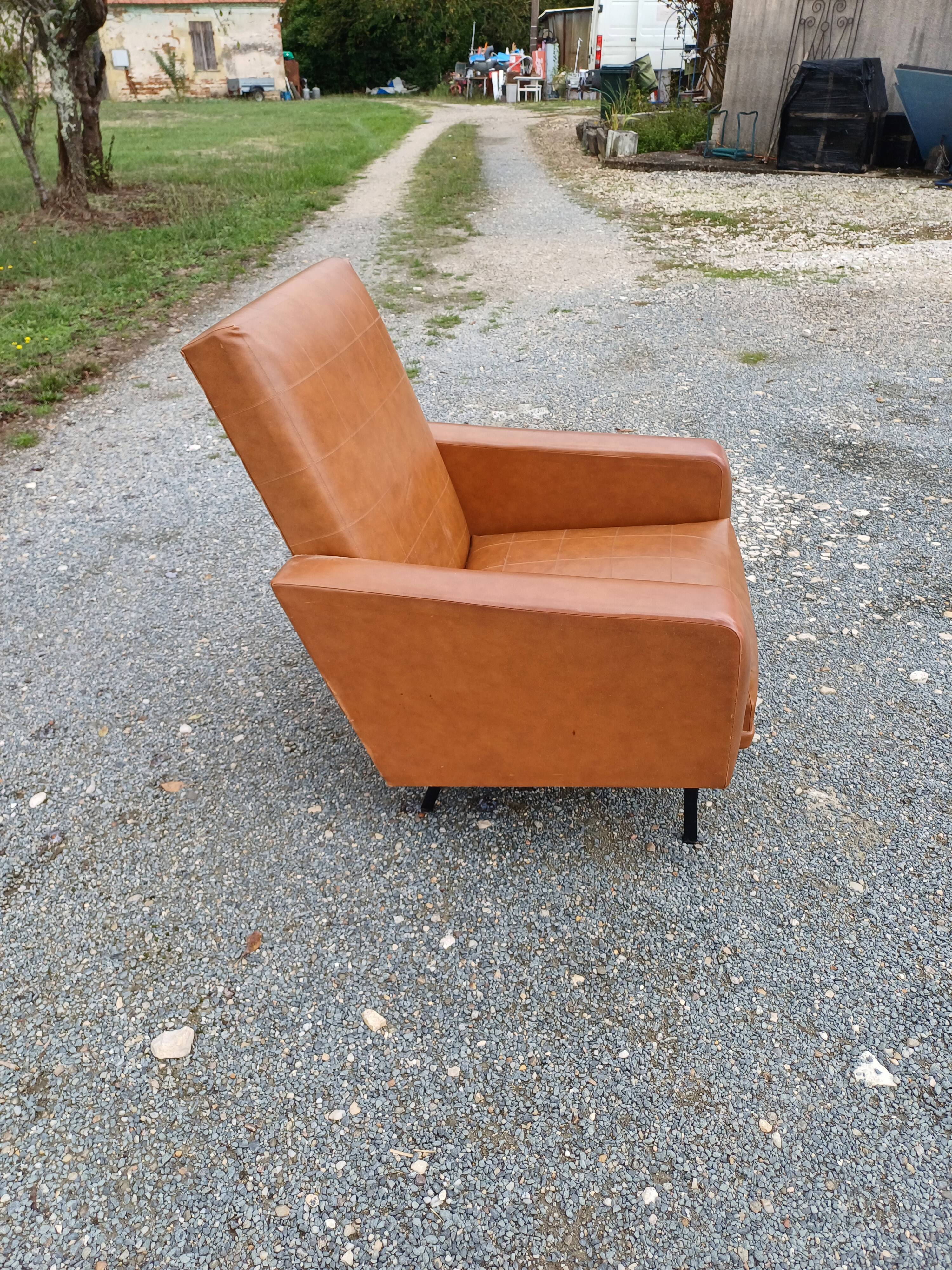 Vintage 50s/60s Brown Skai Armchair