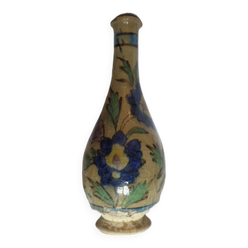 Ancien Petit Vase Iznik En Céramique Glacée XIXeme