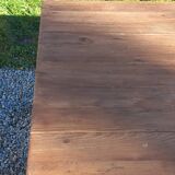 Brutalist farmhouse table Antique wooden workshop table 200cm