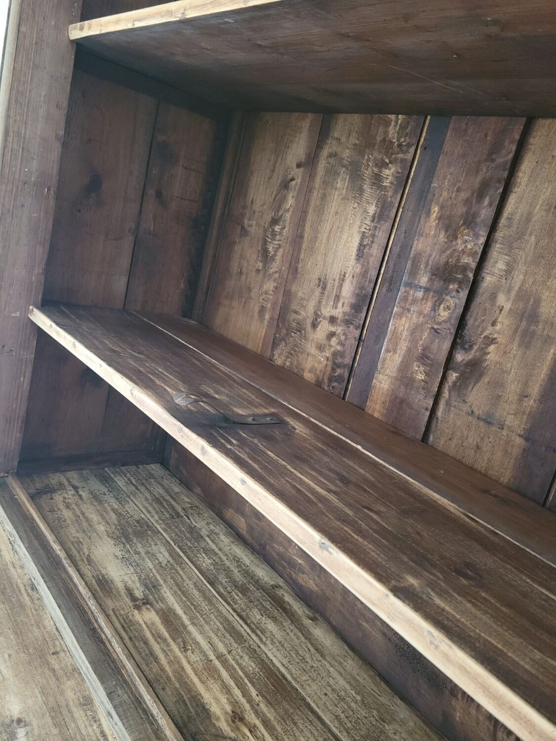 Sideboard curiosity cabinet made of solid antique wood