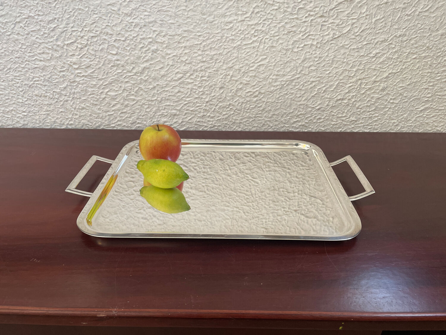 Tray in silver metal the Thistle 1950