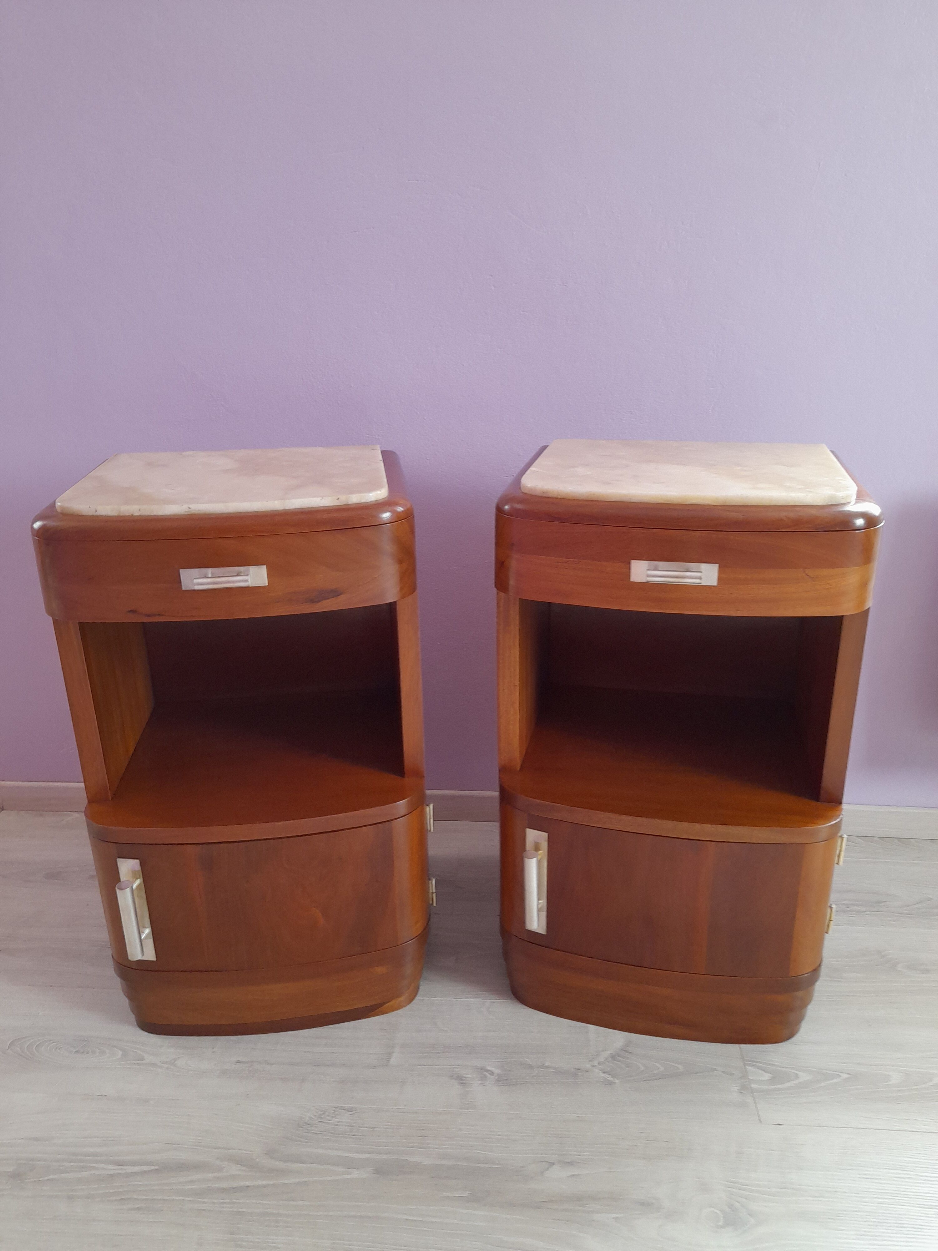 Pair of art deco bedside tables