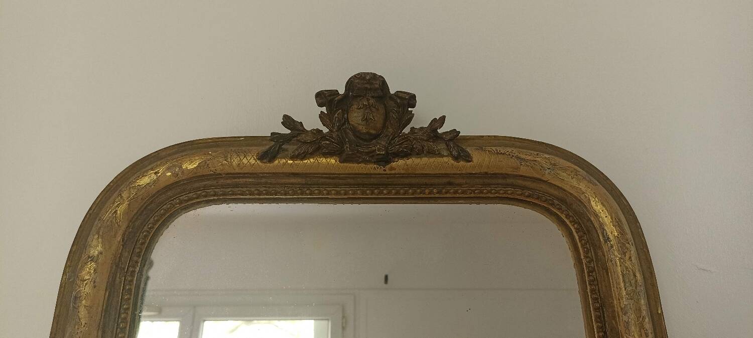 Louis-Philippe gilded mirror with pediment
