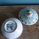 Covered pot, ceramic sugar bowl, signed