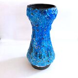 Large vintage seafoam blue artisanal vase