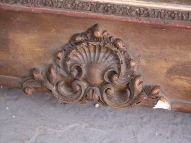 Mirror restoration Golden stucco rectangle 137 x 89 cm