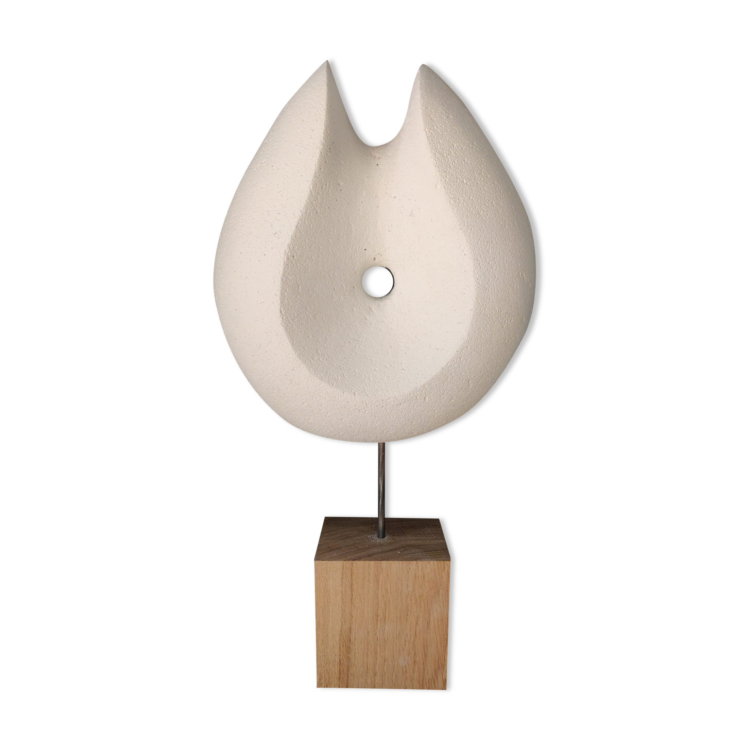 Soft stone sculpture & wooden base